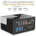 Price comparison product image Joylora USB 3.0 Laptop Docking Station for Tablets/Notebooks Universal Dock with Dual HD Video Monitor Display DVI, VGA, HDMI, Gigabit LAN Ethernet, Audio, 4 x USB Ports, 2 x Charging Port for PC