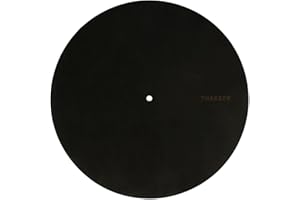 THAKKER Nubuck Leather Mat - Velvet Black - Plateau de Disque en Cuir Nubuck véritable - Noir | 1,8-2mm d'épaisseur | 295mm de diamètre | Plus de Chaleur | Plus de Dynamique