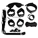 Produktbild Gojoy Bondage 7 teilig Set mit Hand und Fuß Fesseln Handfesseln Fussfesseln Sex Werkzeug in Schwarz/ Rot/ Rosa (Schwarz)