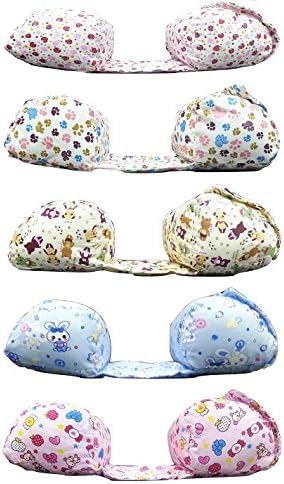 baby infant sleep support adjustable pillow safety positioner anti roll flat head cotton (Cream feet)