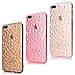 Produktbild CreWin 3 Pack iPhone 7 Plus Hülle iPhone 8 Plus Hülle Weiche Silikon TPU Handyhülle Bling Glitzer 3D Diamant Form Crystal Schutzhülle Stoßfeste Bumper Case Ultra Slim Protective Cover Transparent Backcover Abdeckung Handytasche - Rosegold + Durchsichtig + Grau