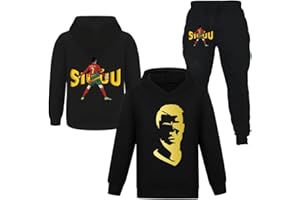 FORLCOOL NO.7 Ensemble d'entraînement de football décontracté à capuche et pantalon 2 pièces pour enfants