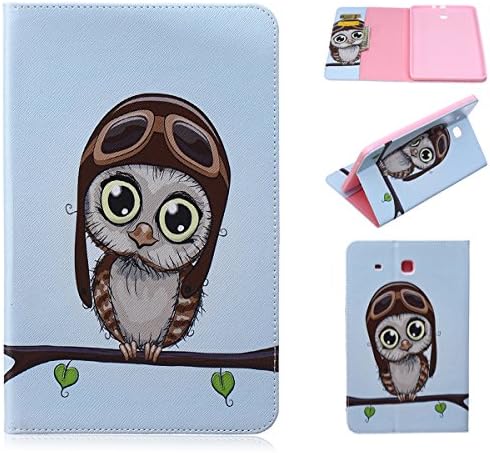 Samsung Galaxy Tab E 9.6 inch SM-T560/T561 Tablet Case, Ekakashop Colorful Printing Pattern Premium Pu Leather Magnetic Flip Folio Wallet Stand Protective Case Cover For Samsung Galaxy Tab E 9.6 - Cute Owl Brown
