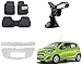 Auto Pearl Premium Quality Car Accessories Combo of Car Floor Foot Mats 4D Black. & Chrome Plated Car Front Grill. & Universal Car Windshield Mount Holder Mobile Stand. For Chevrolet Beat Type-2 RS.2920.00