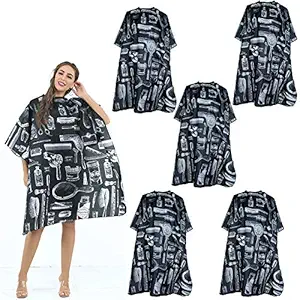 Hair Beard Salon Cutting Cape Professional Salon Barber Cape with Metal Snap Closure Nylon Waterproof Professional Salon Hair Cape Hairdressing Hair Cutting Cape Cloth Barbers Gown 55
