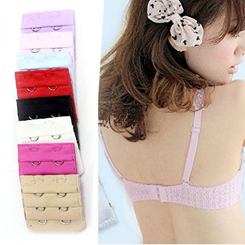 YUMUN®Damen-BH 3×2 Haken Verlängerung Strap Extender Soft Flexible Bequem (8 Stück) - 2