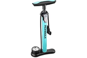 Bike Pump,MOHEGIA Bicycle Floor Pump with Gauge,High Pressure 160 PSI Fits Schrader and Presta Valve,for Tyre,Balls,Balloons,Inflatables