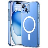 [SARARMAZ] iPhone 13-14 ile uyumlu Crystal Clear Mika Mag-Safe Emici Şeffaf Kılıf (Şeffaf Magsafe Mika Sararmaz, iPhone 13-14