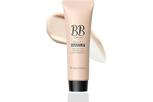 GEEWHILE BB Cream Foundation,Tinted Moisturiser Face Women, Full-Coverage Foundation&Concealer, Colour Correcting Cream for All Skin Types - Evens Skin Tone Oil Control Lightweight & Smoothing Naturel(Ivory)