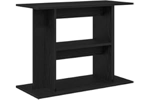 vidaXL Aquarium Stand - Black Oak Engineered Wood Fish Tank Cabinet with 3 Tiers - 80x35x60cm