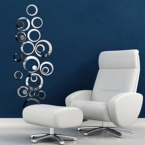 24 Stück Circle Spiegel Style abnehmbar Decal Kunst Wandbild Wand Aufkleber Haus Dekor - 2