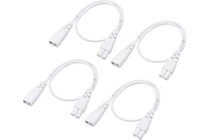 YOKIVE 4 pcs T5 LED Tube Câble, Mâle Vers Femelle 2 Broche Extension Cordon, Branchez et Jouez, Génial pour Intégré LED Tube (Blanc, 50cm /1.64 -Pieds)