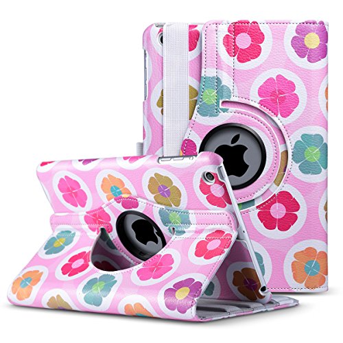 iPad Mini Hülle, iPad Mini Case ULAK 360 PU Leder Tasche Flip Case für Apple iPad Mini 1/2/3 mit Ständerfunktion Auto Sleep/Wake-Funktion und Stift Slot (Klee)