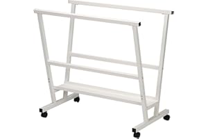 MEEDEN Druckregal - Trockengestell mit Rollcastern - Metall Regal zur Präsentation von Kunstwerken Postern Drucken - Weiß