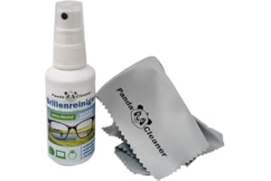 PandaCleaner Limpiador de gafas de 50 ml, botella pulverizadora sin alcohol, antivaho, sin rayas, también adecuado para pantallas, monitores, viseras, etc. (spray de 50 ml)
