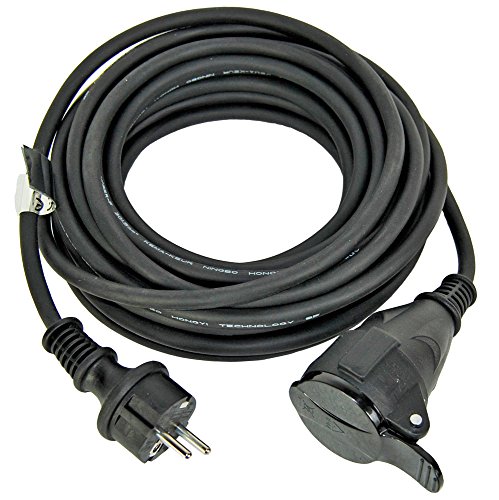 Gummi Verlängerungskabel 10m außen und Ihnen Strom 3x 1,5 mm² IP44 Stromkabel für Garten