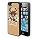 Price comparison product image PandaWanderer iPhone 5 5S SE Case Pug Dog Rectangle Full Body Shockproof Cellphone Cover Plastic Black Frame Case for iPhone 5 5S SE, 1 Pack