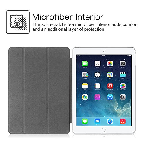 Fintie iPad Air 2 Hülle Case – Ultra Slim Superleicht Schutzhülle mit Lichtdurchlässig Rückseite Abdeckung Smart Cover Tasche mit Auto Schlaf / Wach und Standfunktion für Apple iPad Air 2 / iPad 6, Himmelgrau - 8