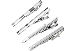 Vmoomax 4 st slipsklämmor för män, klassiska silvermetallslipsklämmor, eleganta nypor för affärer, bröllop, examen, daglig an