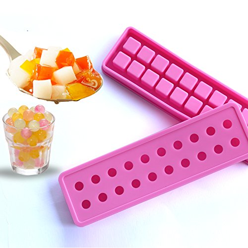 (2er-Set) Ice ball mold ice cube maker Eiskugel Form mini Eiswürfelbehälter 20 Hohlraum Eis Schokoladenmilch Geleeform Eis Kugeln Bällchen Eis cube Silikonform Backen Eiswürfelformen – Rose - 2