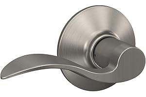 SCHLAGE F10VACC619 Accent Door Lever Hall & Closet Passage Handle, Satin Nickel, 1 Pack