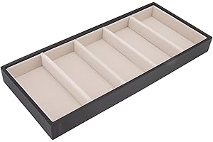 HAOFY Etui na Okulary, 5 Siatek Organizer na Okulary Przeciwsłoneczne dla Kobiet Mężczyźni Bez Osłony, Schowek na Okulary Witryna na Okulary do Szuflady na Biurko, Akcesoria do Organizacji Domu(Czarny)