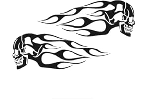 yufana 2 Stücke Tankaufkleber Motorrad Suzuki, Dämon Schädel Universell Tankaufkleber Wasserdicht, Kraftstofftank Aufkleber, Geeignet für Autos, Motorräder, Helme, Kühlschränke(Schwarz)