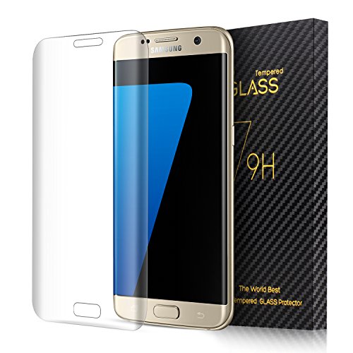 sendis Samsung Galaxy S7 Edge Hartglas Displayschutzfolie, ultra dünn 0,26 mm kratzfest, voller Deckung, Ultra HD Klar, kratzfest, blasenfrei, inkl. Mikrofasertuch, Reinigungstuch, Alkohol Prep Pad (schwarz) Clarity