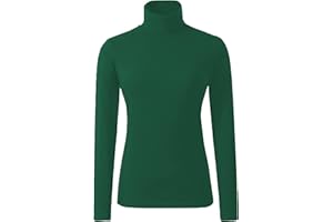 MUSTWEARIT Ladies Polo Roll Neck Tops Long Sleeve Turtle Neck Plain Jumpers for Women Top T Shirts UK Plus Size 8 to 26.