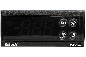 Elitech ECS-06CX - Regolatore di temperatura con 3 uscite, raffreddamento, sbrinamento e controllo ventola con sonda di sbrinamento di temperatura e vaporizzatore