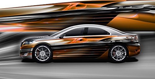 Warrant - High quality 3D realistic gloss Graphic cast vinyl wrap for car, boat, bike, helmet, scooter. HBW014 (Orange, 650x130cm)