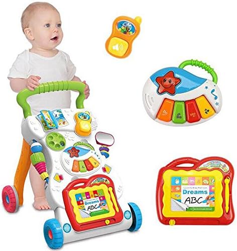 MJATOP Children First Steps Baby Walker Walking Training Car Activities Toys with Music