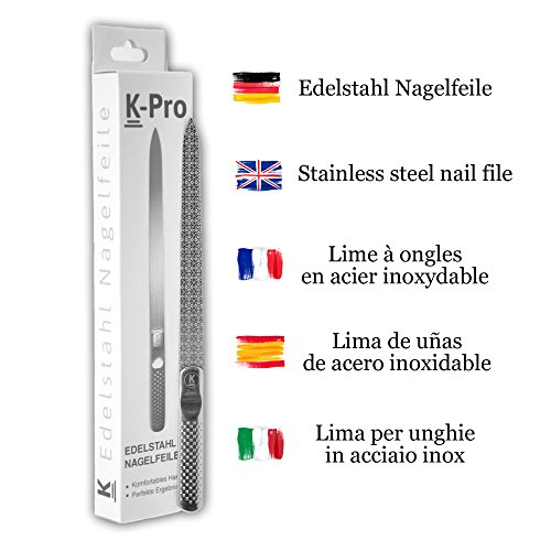 K-Pro Nagelfeile aus Edelstahl – Grobe und Feine Körnung – Edelstahlfeile zum Fingernägel feilen - 5