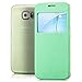 Produktbild Saxonia Tasche Samsung Galaxy S6 Hülle Case Schutzhülle Flip View Cover mit Fenster und Kameraschutz Grün