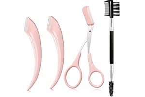ADLUH Augenbrauenschere, Augenbrauenschere mit Kamm, Schere Abnehmbarer Augenbrauen Kamm, Augenbrauen Set, Augenbrauenbürste, Präzisionsschere für Gepflegte Augenbrauen