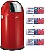 Produktbild Wesco Pushboy 50-Liter Mülleimer rot + 56 Stück optimal passende Müllbeutel