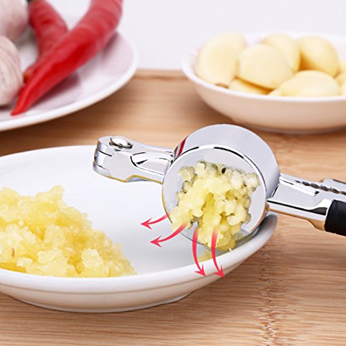 Chongsen Zink-Legierung Knoblauchpresse , Ingwer Crusher Küchengeräte Geschirr, Küchengeräte , Edelstahl (Black) - 3