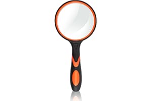 ELKUAIE 10-fache Vergrößerung, große rutschfeste manuelle Lupe, hochauflösende leichte Leselupe, geeignet für Bücher, Zeitungen, Lesen, Senioren, Kinder, Juweliere