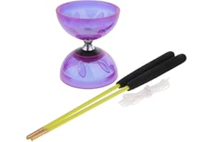 kowaku Diabolo Set Jeu de Cirque Traditionnel Jonglerie Diabolo Toys Clown, Violet,5 cm