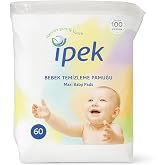 Bebek Temizleme Pamuğu 60&rsquo;lı &ndash;%100 Saf Pamuk Maxi Baby Pads | Ultra Yumuşak, Hipoalerjenik, Hassas Cilt Bebek Temizlik Pedi