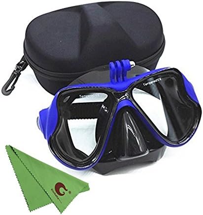 Xixihaha Silicone Diving Glasses with Storage Bag Diving Mask Scuba Snorkel Swimming Goggles for GoPro Hero 6/5/4/3 Xiaomiyi SJCAM 4K Sports Camera (Blue)