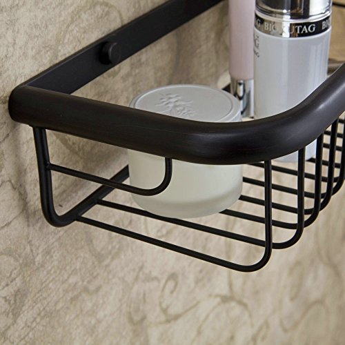 Hiendure® 30 cm Wandhalterung Messing Bad-Accessoires Badezimmer Abstellraum Badezimmer Regal Bath Halter, Öl eingerieben Bronze - 4