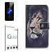 Produktbild Huawei Mate 10 Lite Hülle [mit Panzerglas],Penlicraft Flip Cover PU Leder Eule Tiger Wildes Tier Muster Handyhülle im Brieftasche-Stil mit [Aktualisierter TPU Innenschale] [Standfunktion] Schutzhülle Handyhüllen [Magnetverschluss] Etui Case für Huawei Mate 10 Lite mit schutzfolie ,(Löwenkopf)