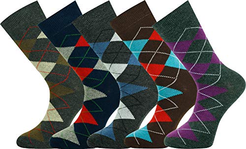 Mysocks® 5 pares de calcetines de hombre Extra fino de algodón peinado sin costura tamaño 40-45