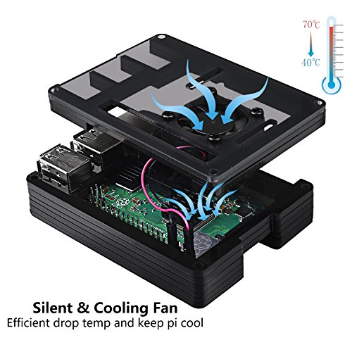 Smraza Raspberry Pi 3 b  Caja con 5V 2 5A Cargador con Conector ON Off   Ventilador   3 x Disipador de Calor para Raspberry Pi 3 2 Model b  b Case  sin Raspberry Pi 