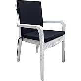 Mer-Tim Garden Balcony Living Room Black Chair Cushion (With Backrest)