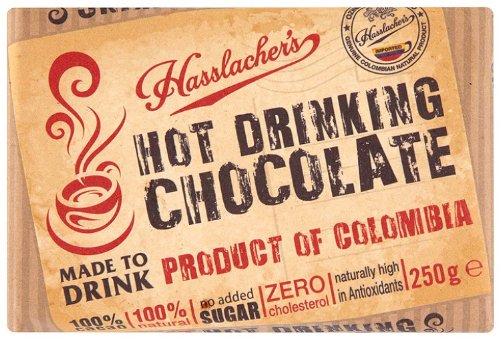 Hasslachers Solid Bar Colombian Drinking Chocolate 250 g