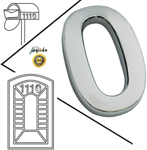 Magicdo® 3/pack 2-3/4’’ Silver Modern House Numbers, Modern Mailbox Number Sticker, 3DShining Reflective Number, Self-Stick Number, Floating Appearance Number, Silver House Number Signs(0)