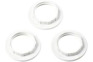 BAAQII BODYART 3 anelli per paralume per paralume E14, adattatore in plastica per portalampada (bianco)