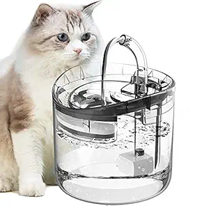 Qpets Automatic Cycle Multiple Filtering Cat Water Fountain Dog Water Dispenser 1.8L Super Quiet Automatic Pet Drinking Fountain with Faucet Kits